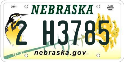 NE license plate 2H3785