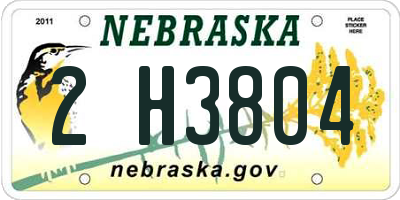NE license plate 2H3804