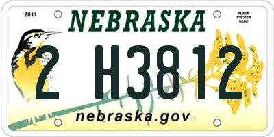 NE license plate 2H3812