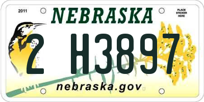 NE license plate 2H3897