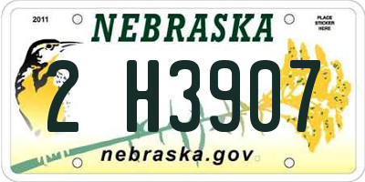 NE license plate 2H3907