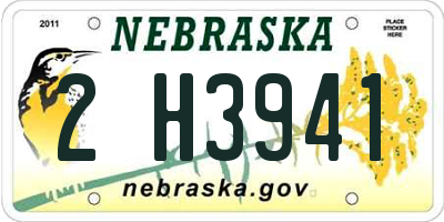 NE license plate 2H3941