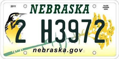 NE license plate 2H3972