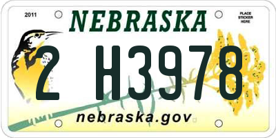 NE license plate 2H3978