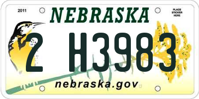 NE license plate 2H3983