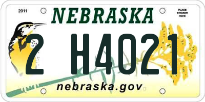 NE license plate 2H4021