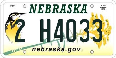 NE license plate 2H4033