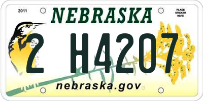 NE license plate 2H4207