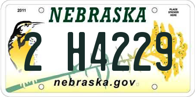 NE license plate 2H4229