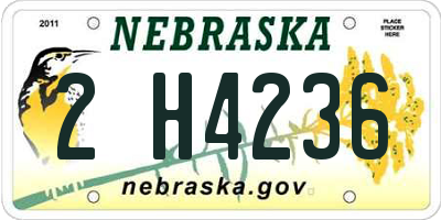 NE license plate 2H4236