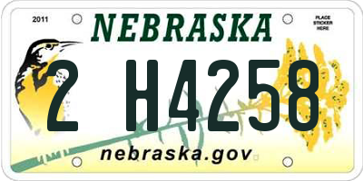 NE license plate 2H4258