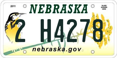NE license plate 2H4278