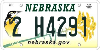 NE license plate 2H4291