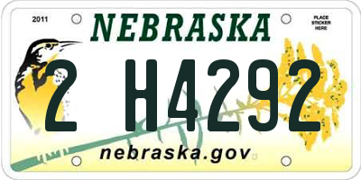 NE license plate 2H4292