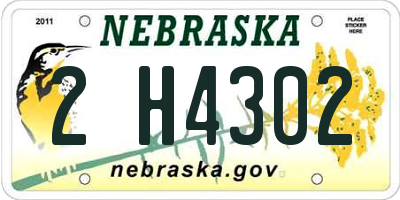 NE license plate 2H4302