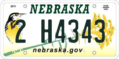 NE license plate 2H4343