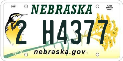 NE license plate 2H4377