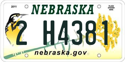 NE license plate 2H4381