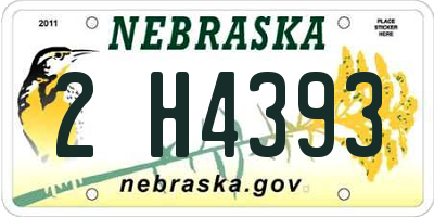 NE license plate 2H4393