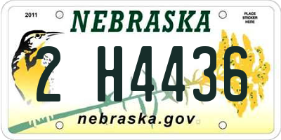 NE license plate 2H4436