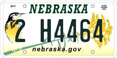 NE license plate 2H4464