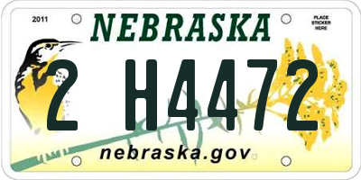 NE license plate 2H4472
