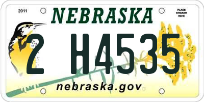 NE license plate 2H4535