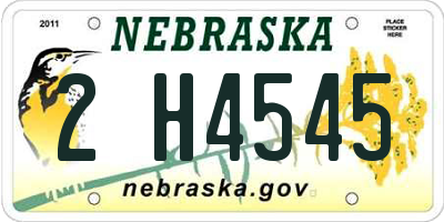 NE license plate 2H4545