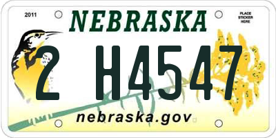 NE license plate 2H4547