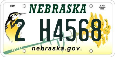 NE license plate 2H4568