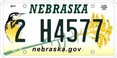 NE license plate 2H4577