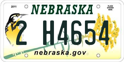 NE license plate 2H4654