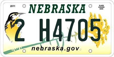 NE license plate 2H4705