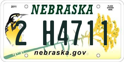 NE license plate 2H4711
