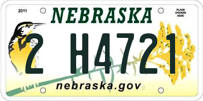 NE license plate 2H4721