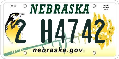 NE license plate 2H4742