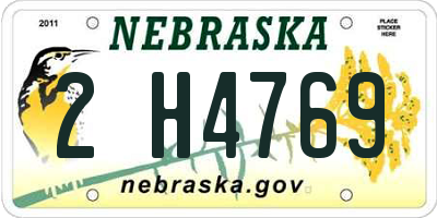 NE license plate 2H4769