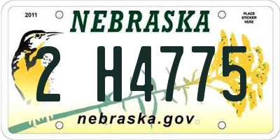 NE license plate 2H4775