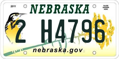 NE license plate 2H4796