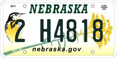 NE license plate 2H4818