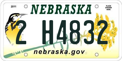 NE license plate 2H4832
