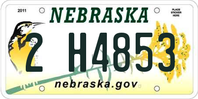 NE license plate 2H4853