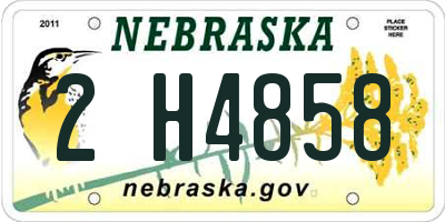 NE license plate 2H4858