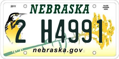 NE license plate 2H4991