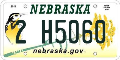NE license plate 2H5060