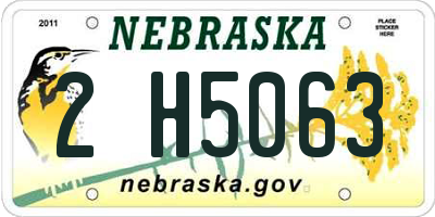 NE license plate 2H5063