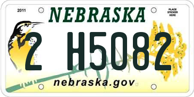 NE license plate 2H5082