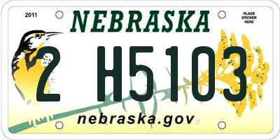 NE license plate 2H5103