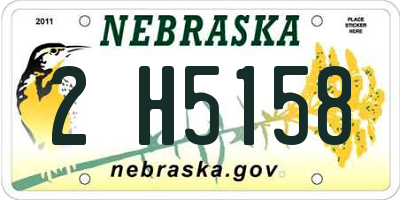 NE license plate 2H5158