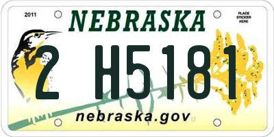 NE license plate 2H5181